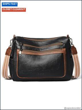 Faux Leather Large Crossbody Bag Women Sling Handbag Shoulder Purse